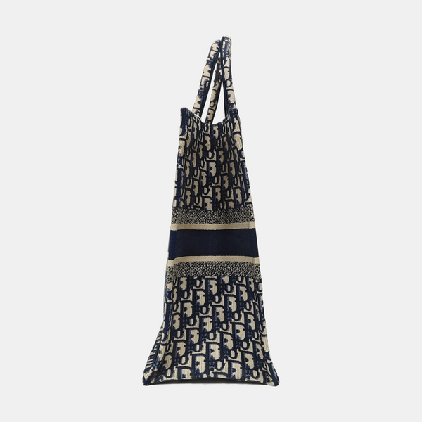 Book Tote Large Oblique Canvas Blue