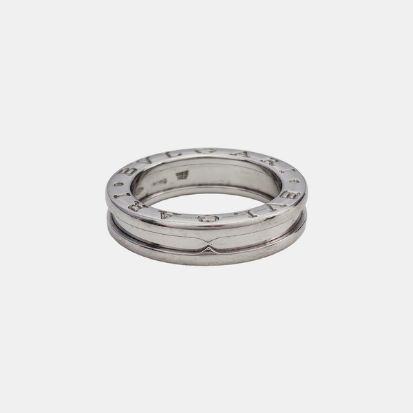 B.ZERO1 18k White Gold Silver Ring EU 49