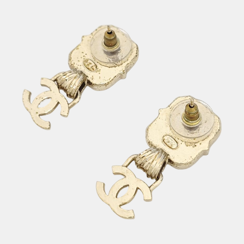 CC Logo Metal Gold Earrings