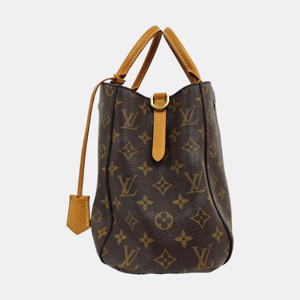 MONTAIGNE MM Monogram Coated Canvas Brown