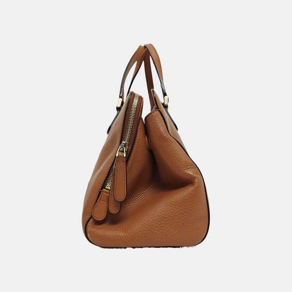 Calfskin Top Handle Bag Brown