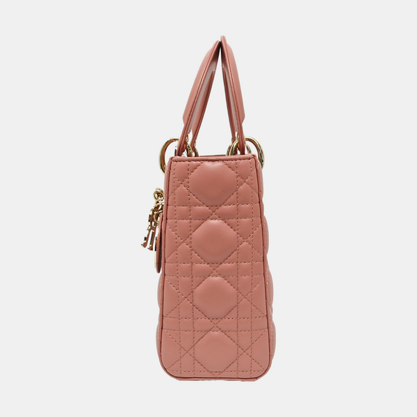 Lady Dior Small Cannage Lambskin Beige