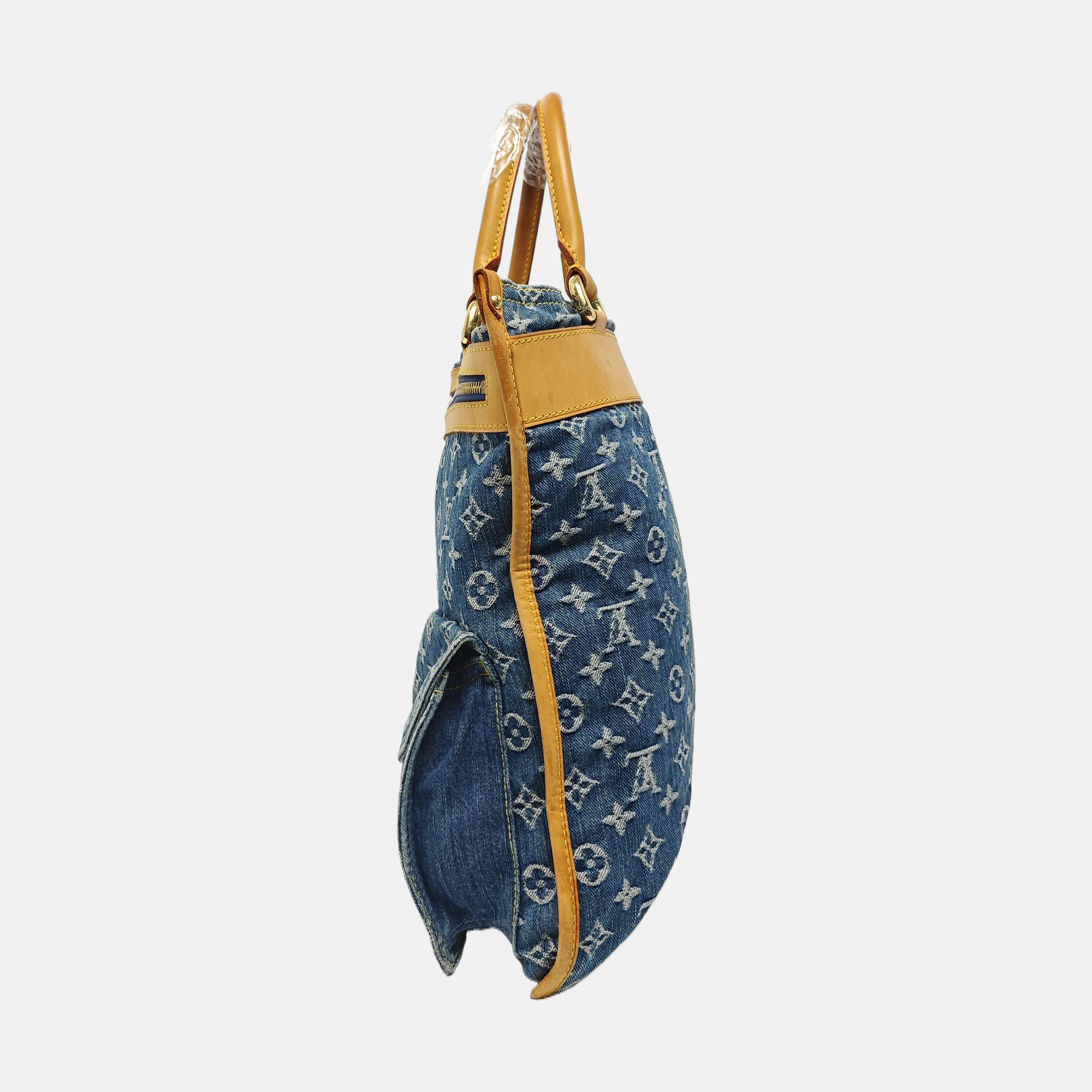 Monogram Denim Tote Bag Blue