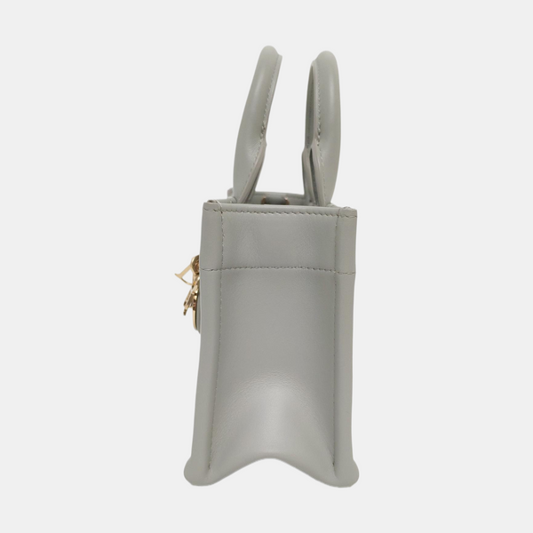 Book Tote Mini Cannage Calfskin Green