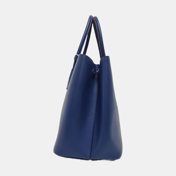 Double Large Saffiano Calfskin Blue