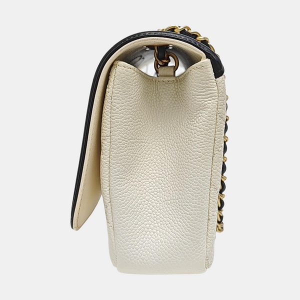 Authenticated pre-owned  FILIGREE Quilted Grained Calfskin White - Crossbody Bag at Looply