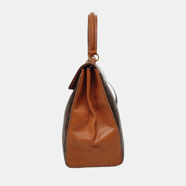Authenticated pre-owned  MACADAM BLASON TRIOMPHE Coated Canvas Brown - Top Handle Bag at Looply