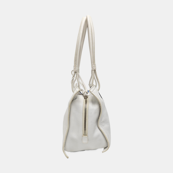 Quilted Calfskin Tote Bag White