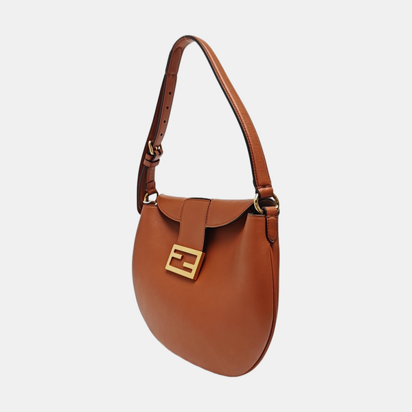 Calfskin Shoulder Bag Small Brown