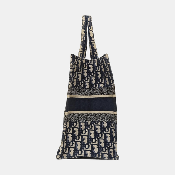 Book Tote Medium Oblique Canvas Blue