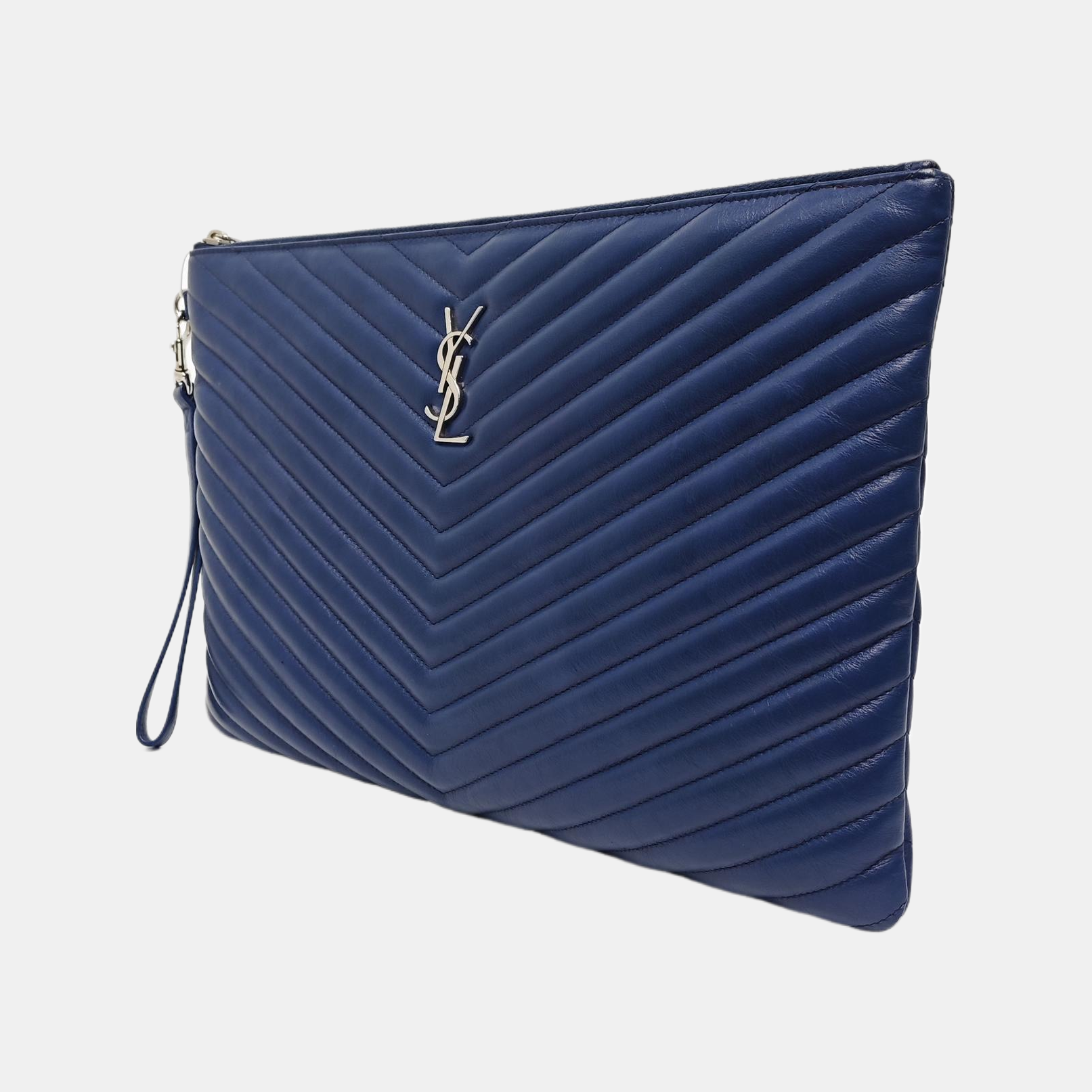 MONOGRAM Chevron Calfskin Blue