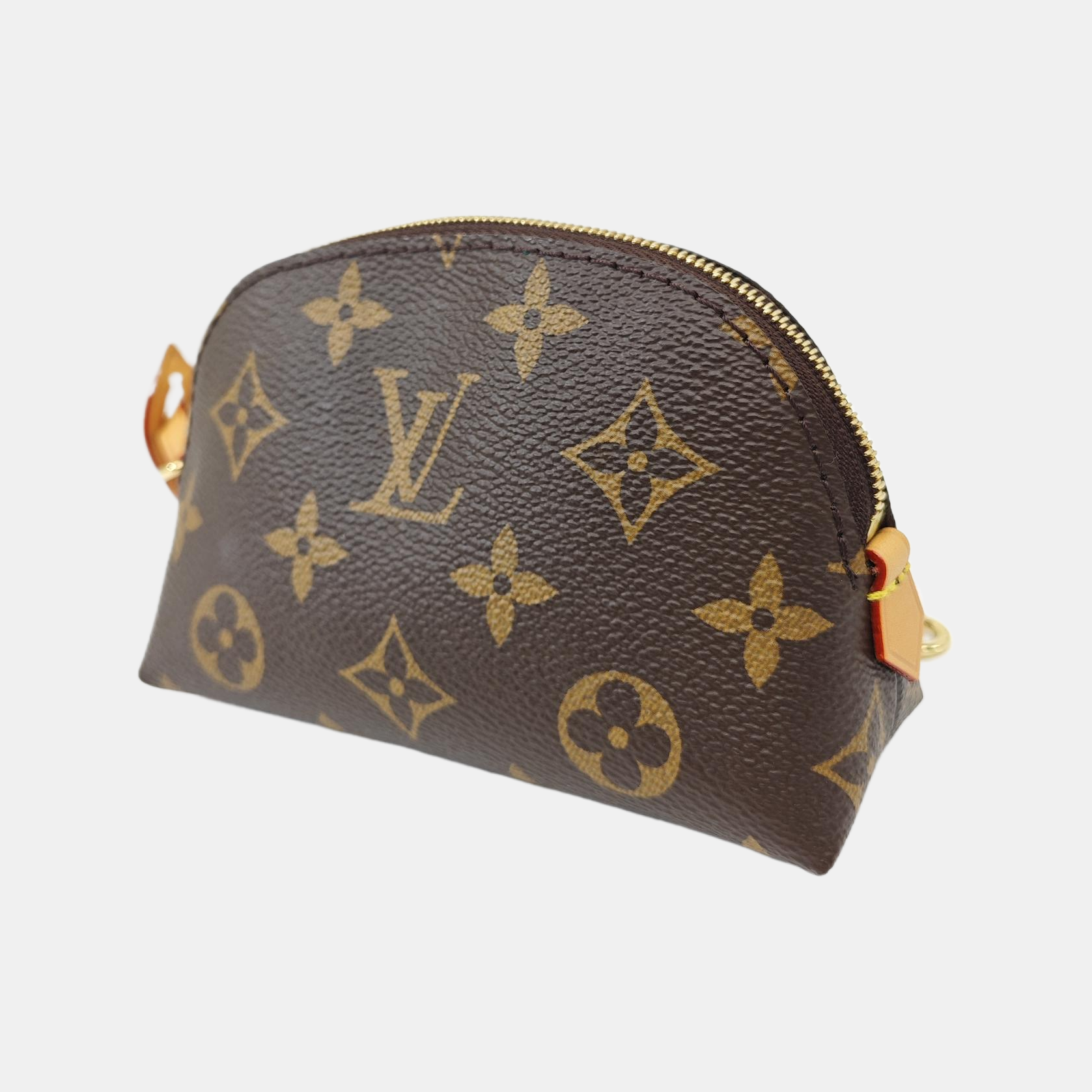 COSMETIC Monogram Coated Canvas Brown