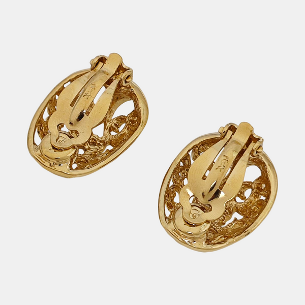Metal Gold Clip On Earrings