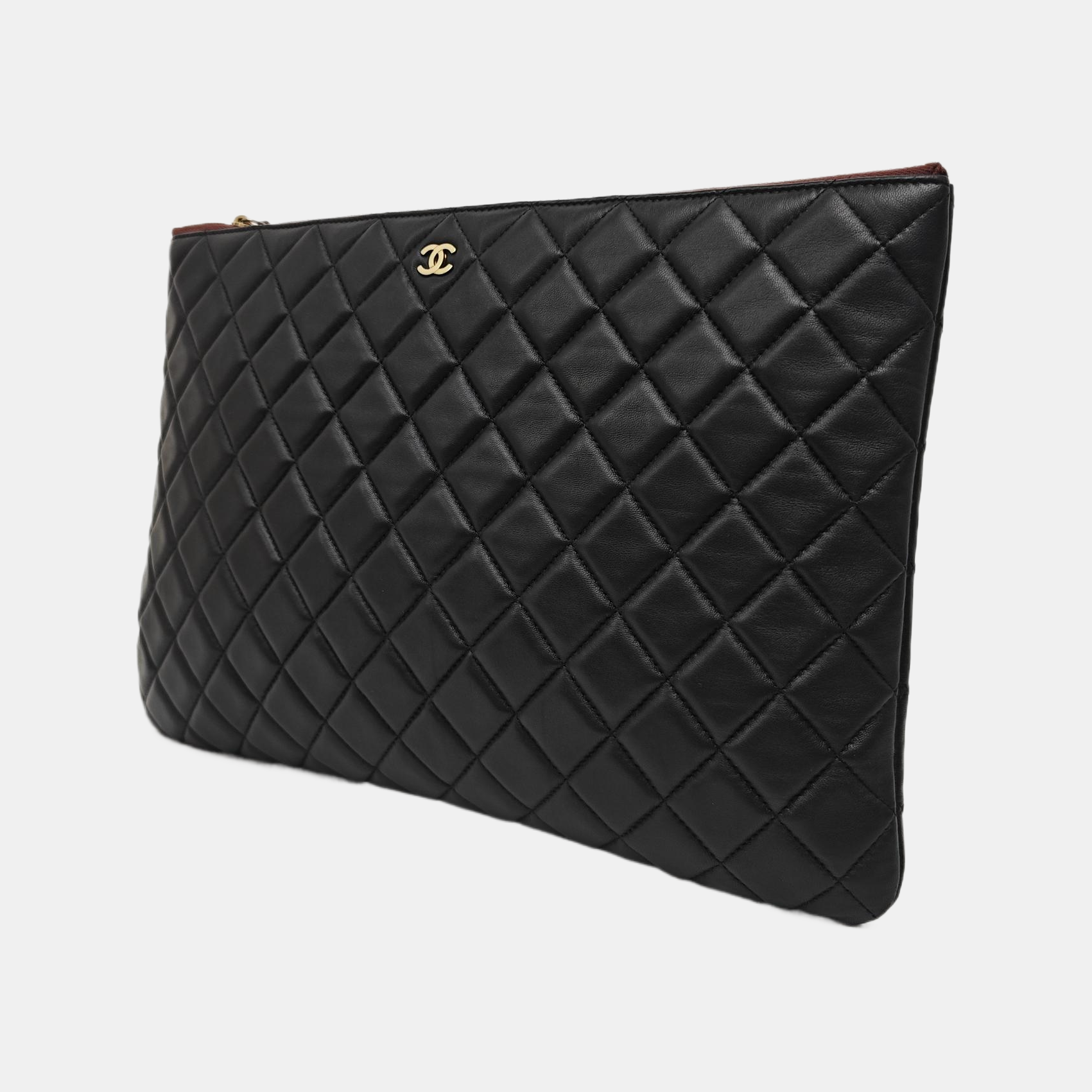 Quilted Lambskin Clutch Black