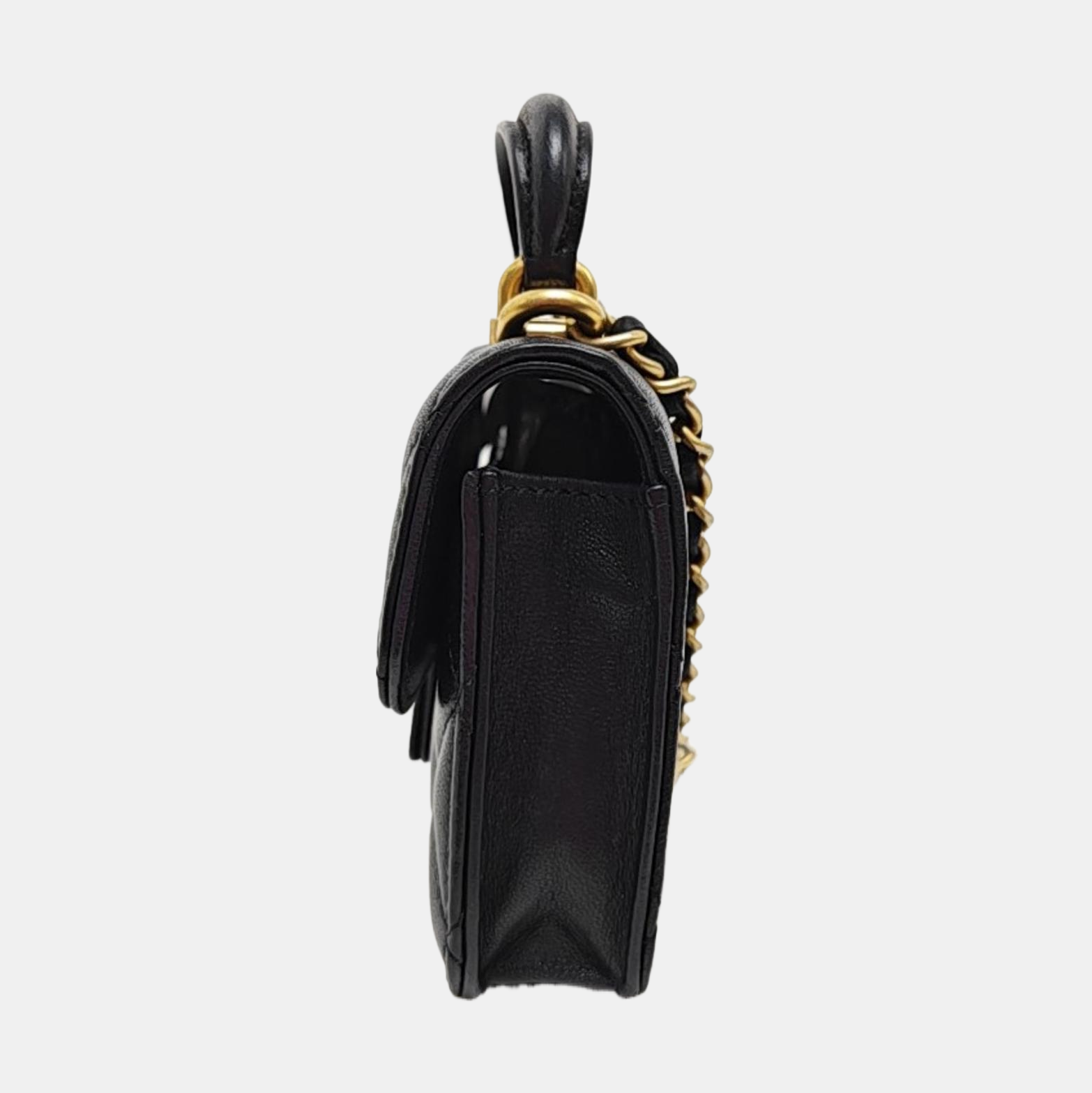 Quilted Lambskin Shoulder Bag Black