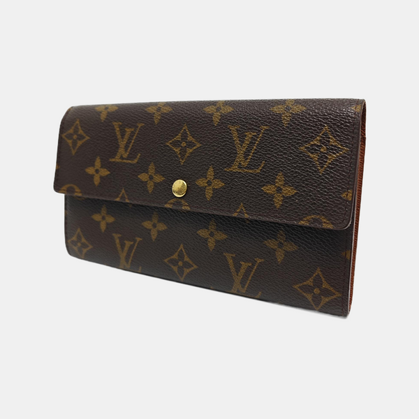 PORTE MONNAIE Monogram Coated Canvas Brown Wallet