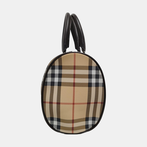Coated Canvas Clutch Brown