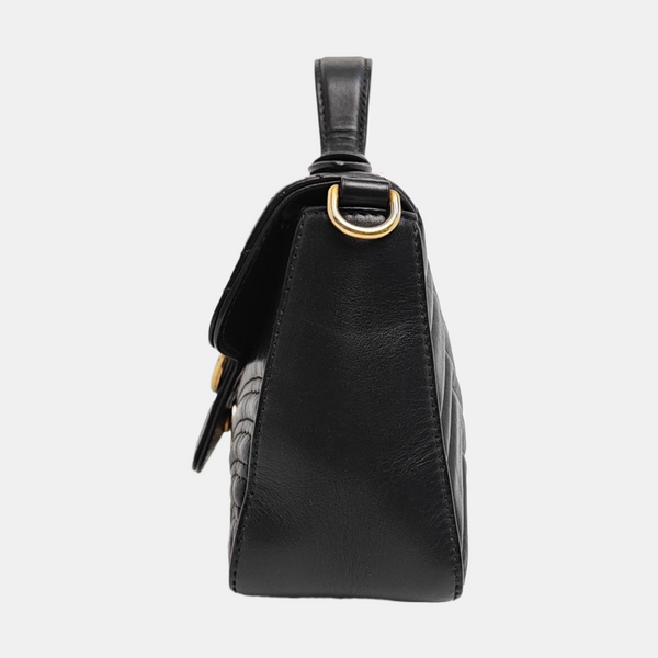 GG Marmont Mini Quilted Calfskin Black