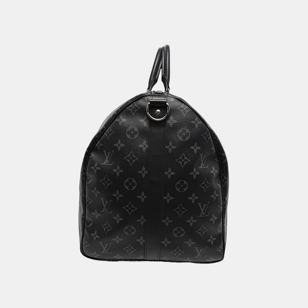 KEEPALL 55 Monogram Coated Canvas Black