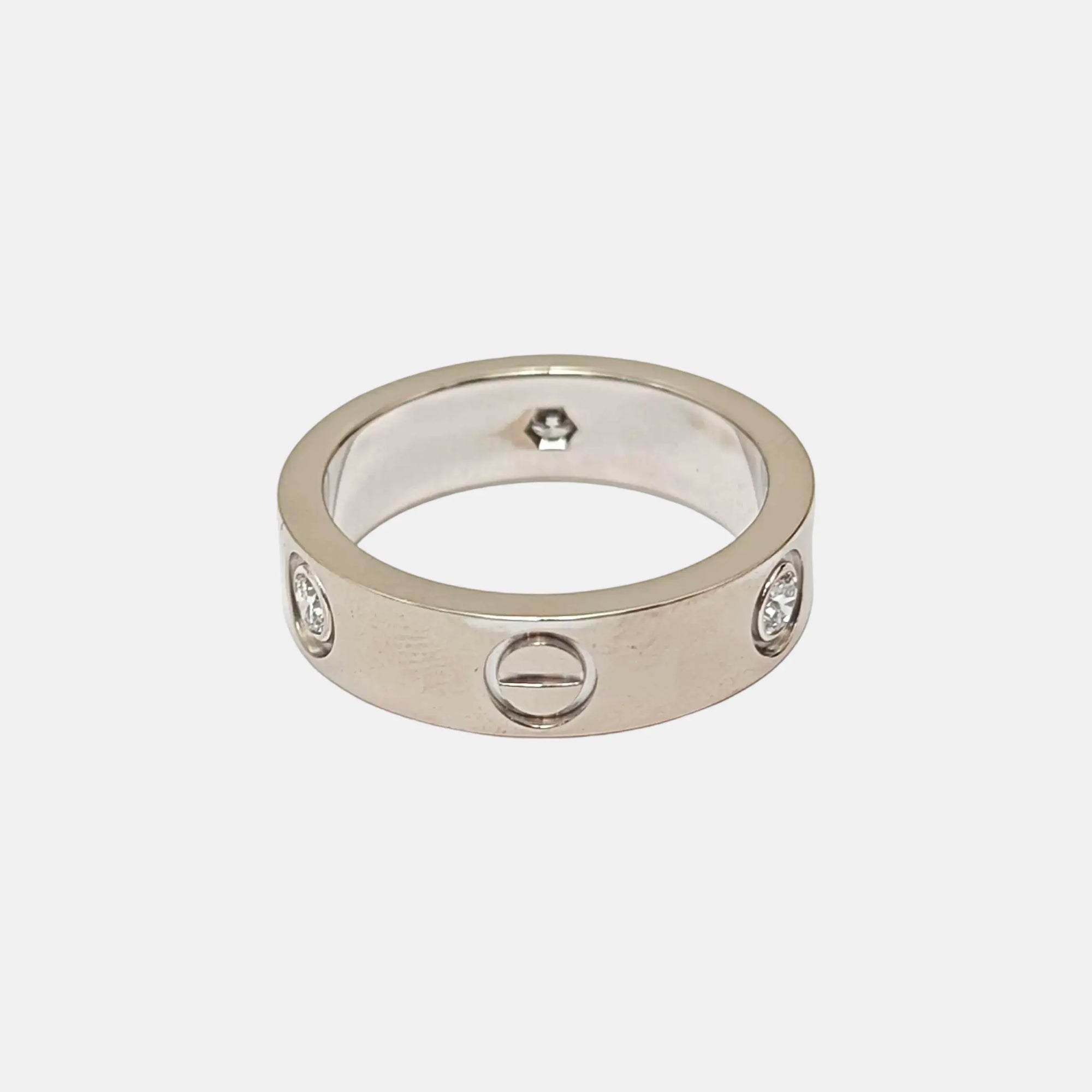 LOVE 18k White Gold Silver Ring EU 54