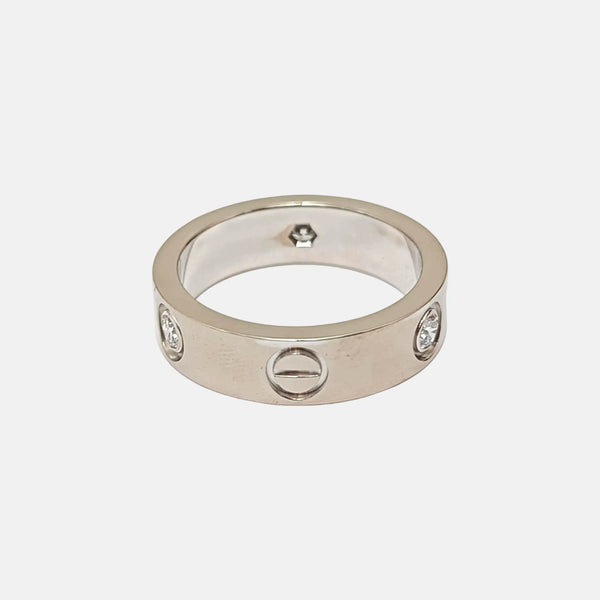 LOVE 18k White Gold Silver Ring EU 54