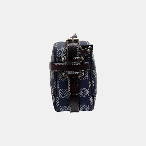 Coated Canvas Shoulder Bag Blue
