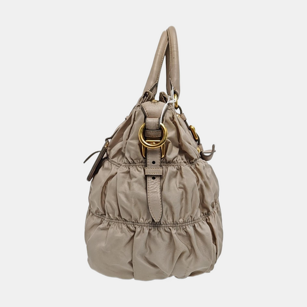 Gaufre Quilted Nylon Beige