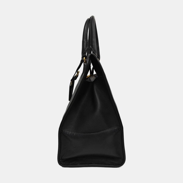 Saffiano Calfskin Shoulder Bag Black