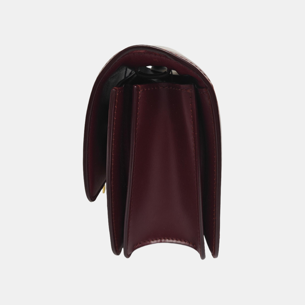 Authenticated pre-owned  CLASSIC BOX Mini Calfskin Burgundy - Shoulder Bag at Looply