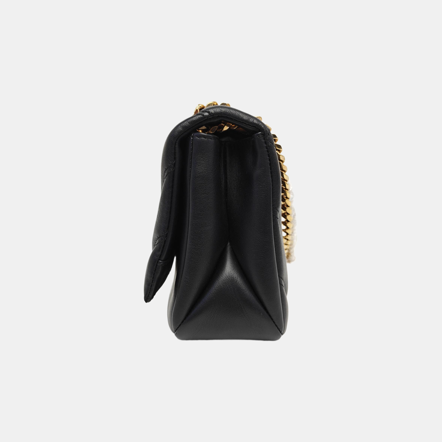 SERPENTI CABOCHON Small Quilted Calfskin Black