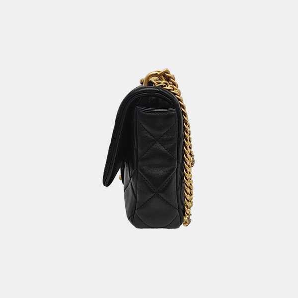 Quilted Calfskin Shoulder Bag Black