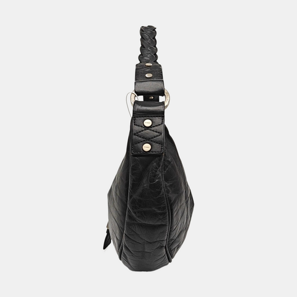 Calfskin Top Handle Bag Black