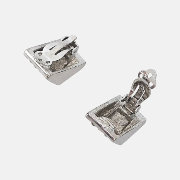 Metal Silver Clip On Earrings