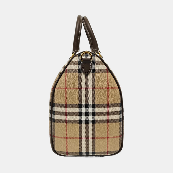 Coated Canvas Shoulder Bag Medium Beige