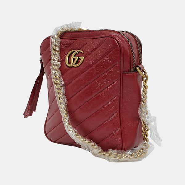 GG Marmont Mini Quilted Calfskin Red