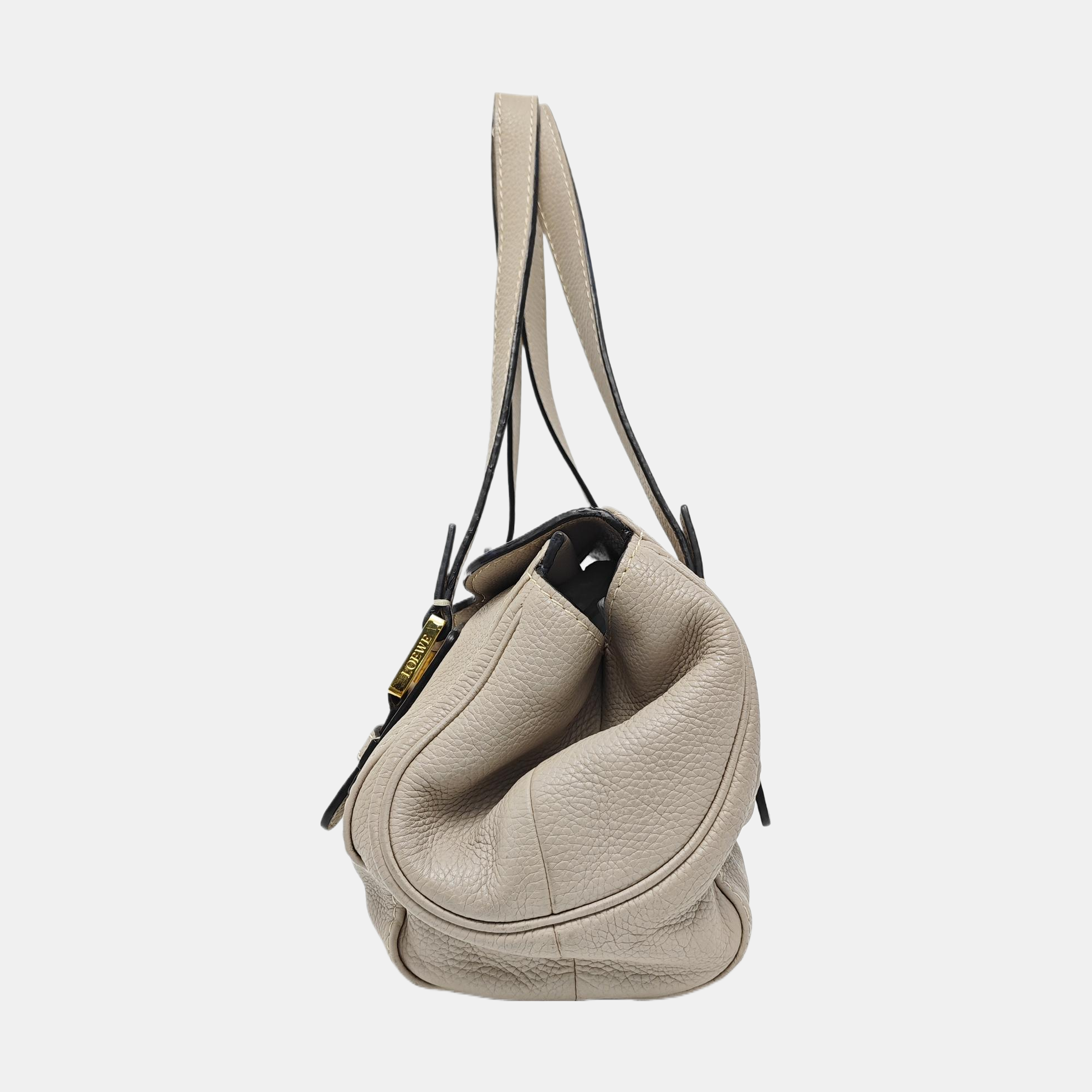 Calfskin Top Handle Bag Beige