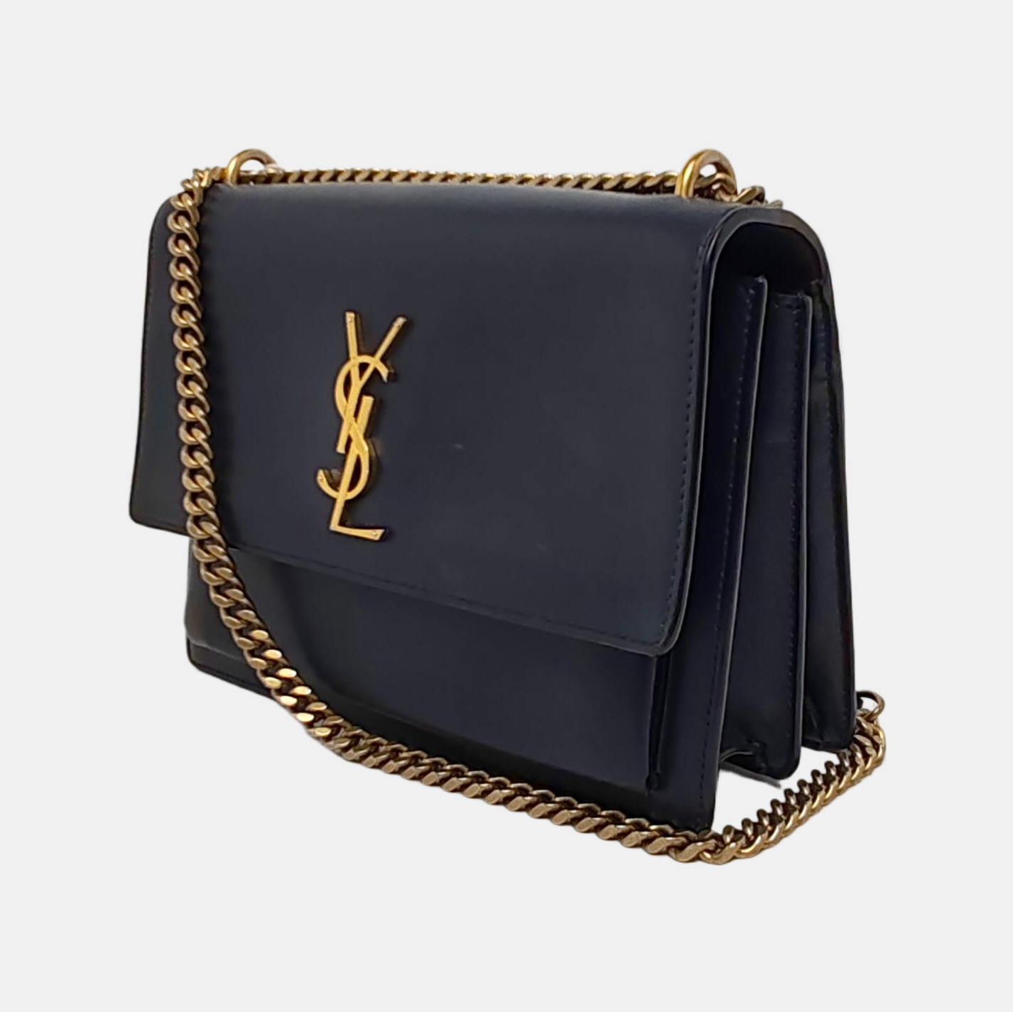 Authenticated pre-owned  SUNSET Medium Calfskin Blue - Crossbody Bag at Looply