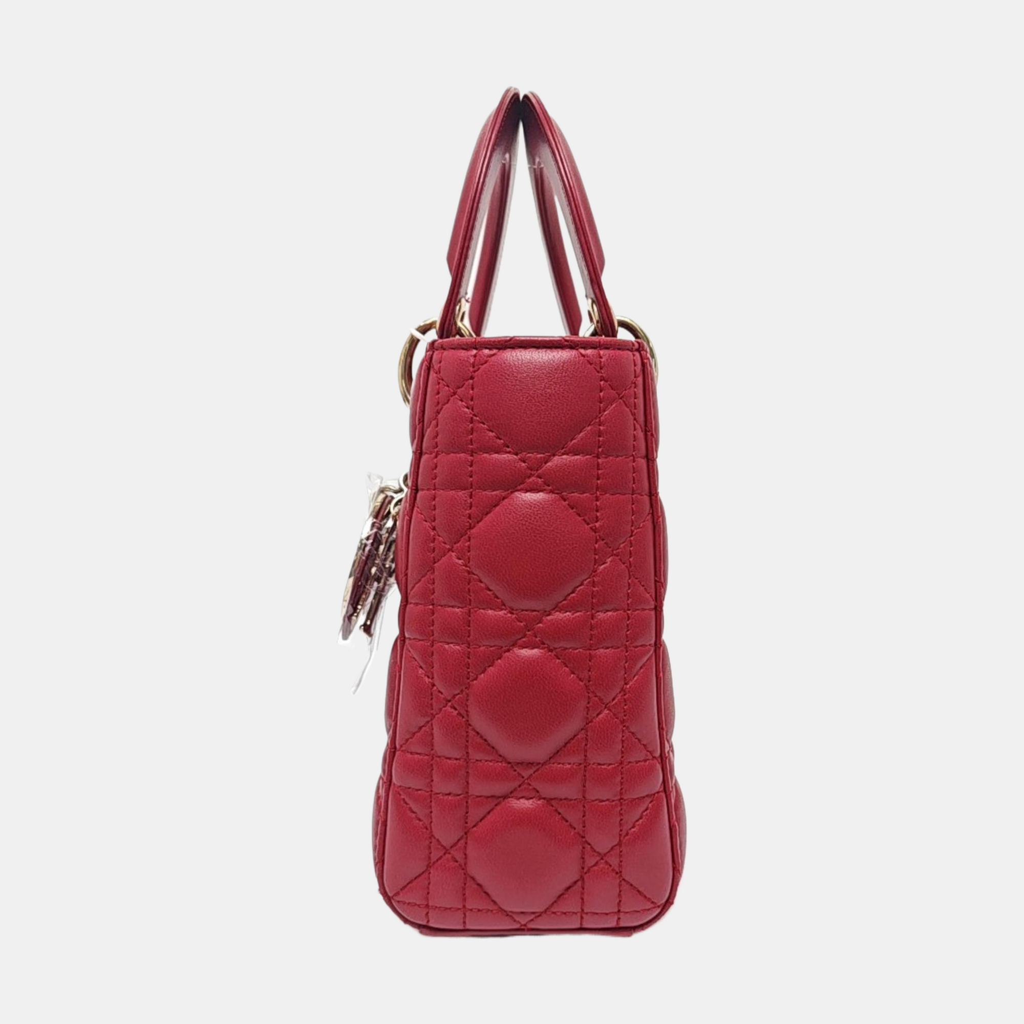 Lady Dior Small Cannage Lambskin Red