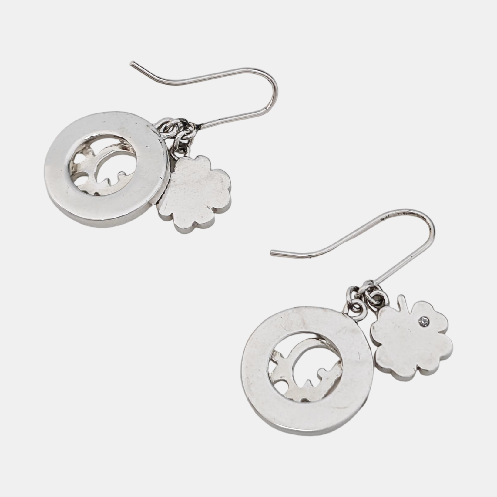 Dior Oblique Metal Silver Stud Earrings