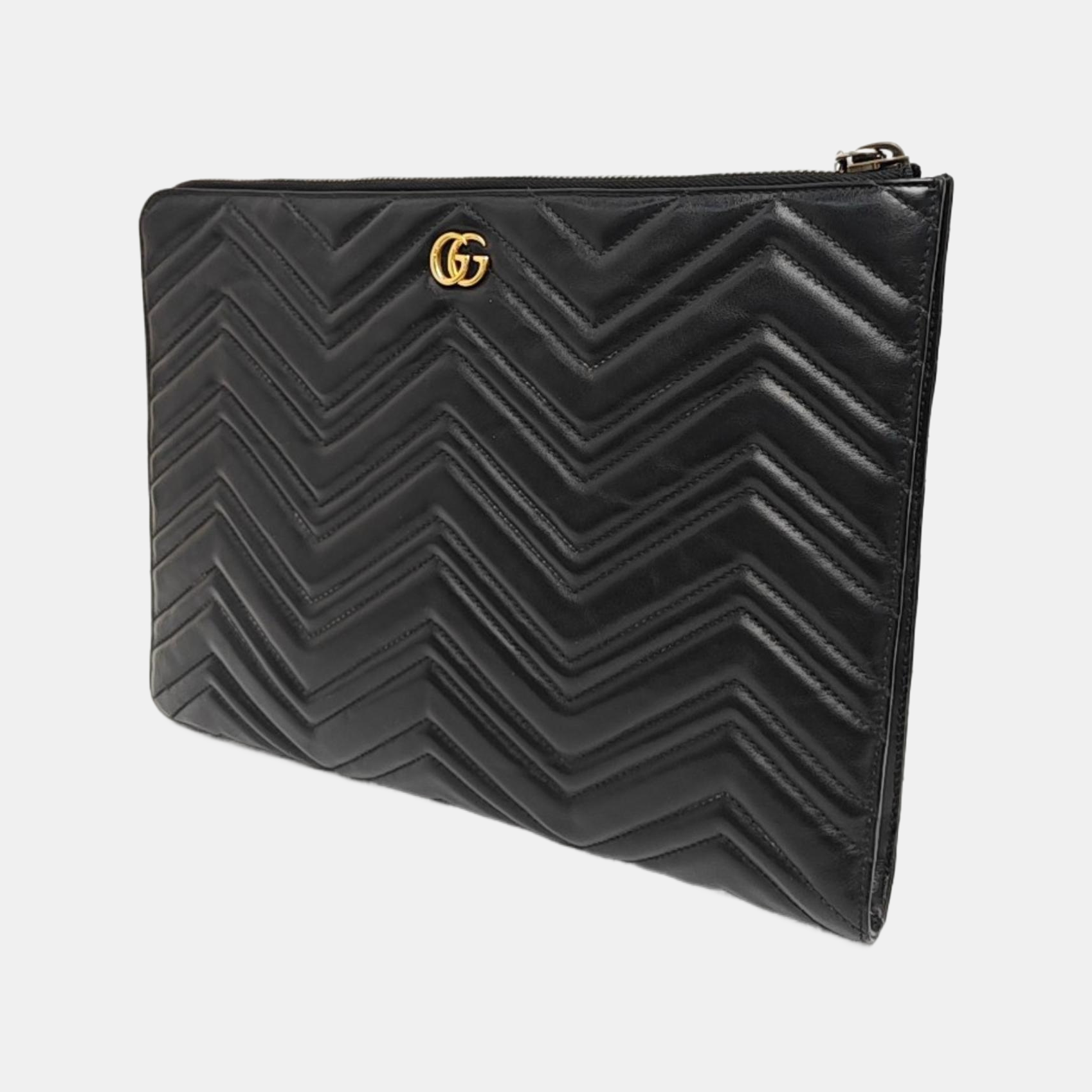 GG Marmont Large Quilted Leather Black
