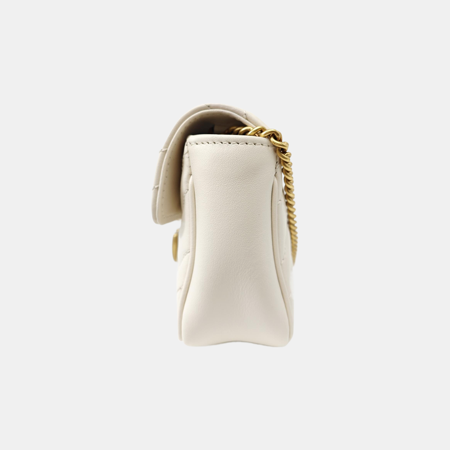 GG Marmont Mini Quilted Calfskin White