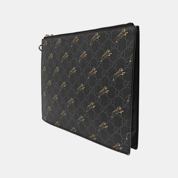 GG Supreme Monogram Coated Canvas Black