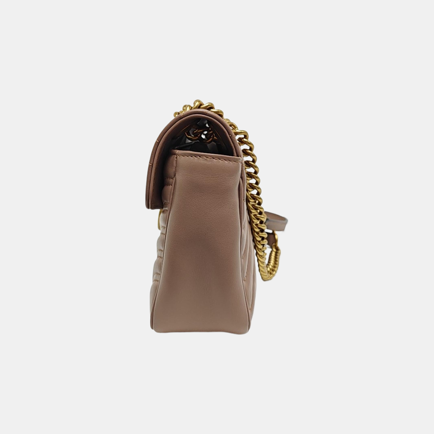 GG Marmont Medium Quilted Calfskin Beige