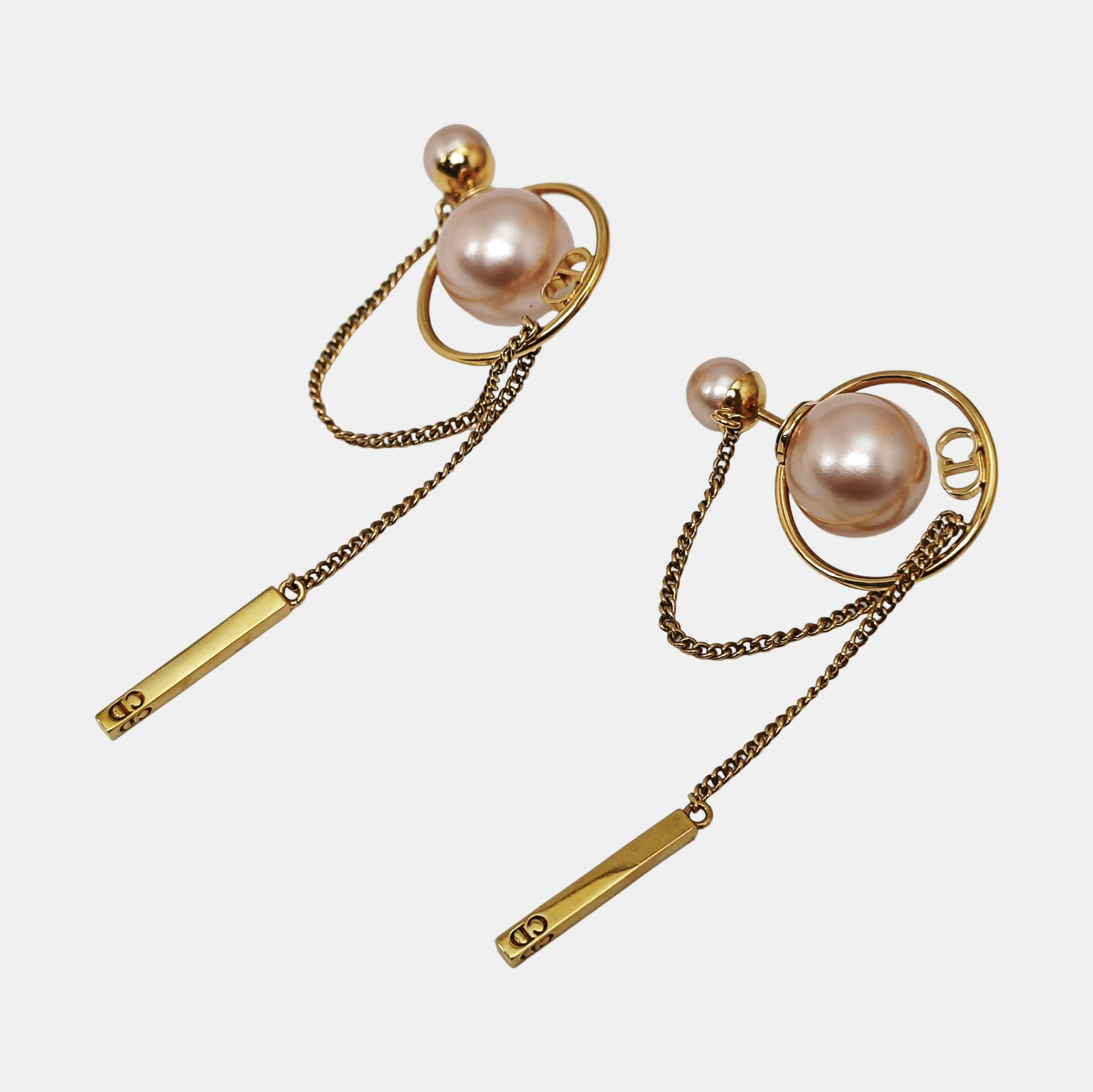 Dior Tribales Metal Pink Stud Earrings