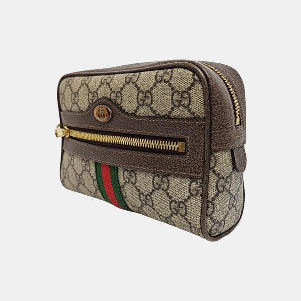 Ophidia Small Monogram Coated Canvas Beige