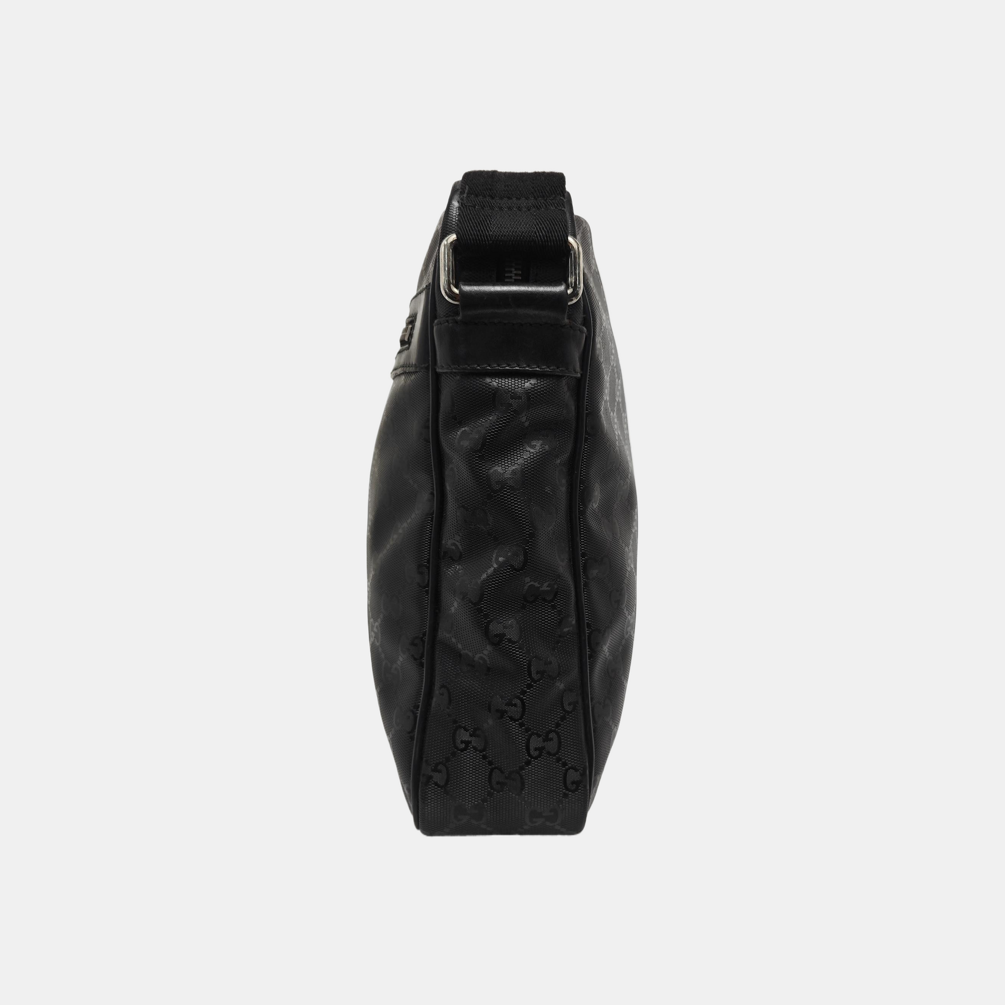 GG Imprime Messenger Monogram Coated Canvas Black