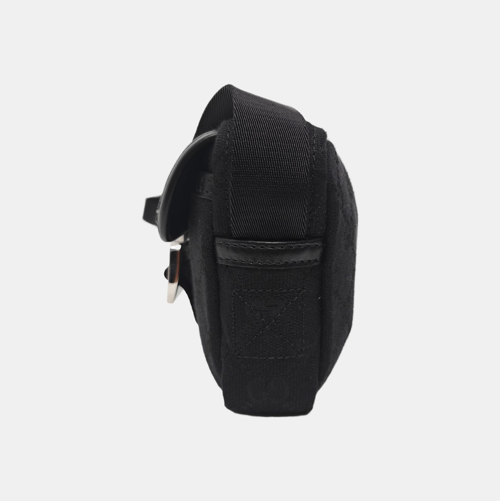 Monogram Fabric Shoulder Bag Black