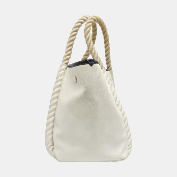 Calfskin Top Handle Bag White