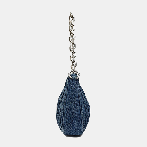 Quilted Denim Shoulder Bag Blue