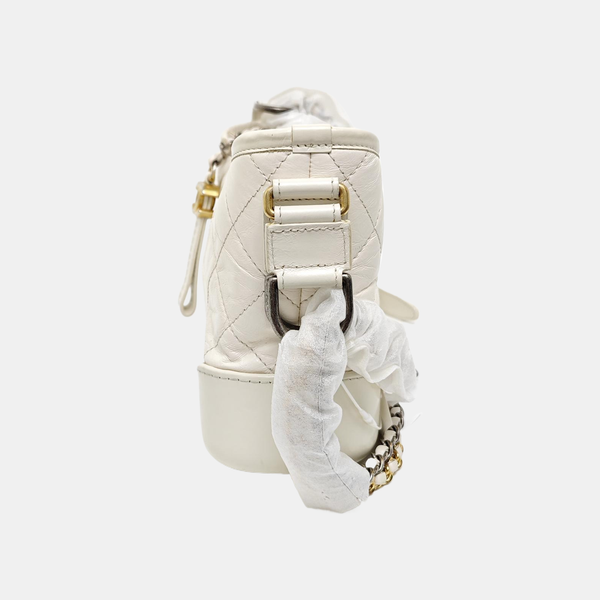 Authenticated pre-owned  GABRIELLE Small Quilted Calfskin White - Shoulder Bag at Looply